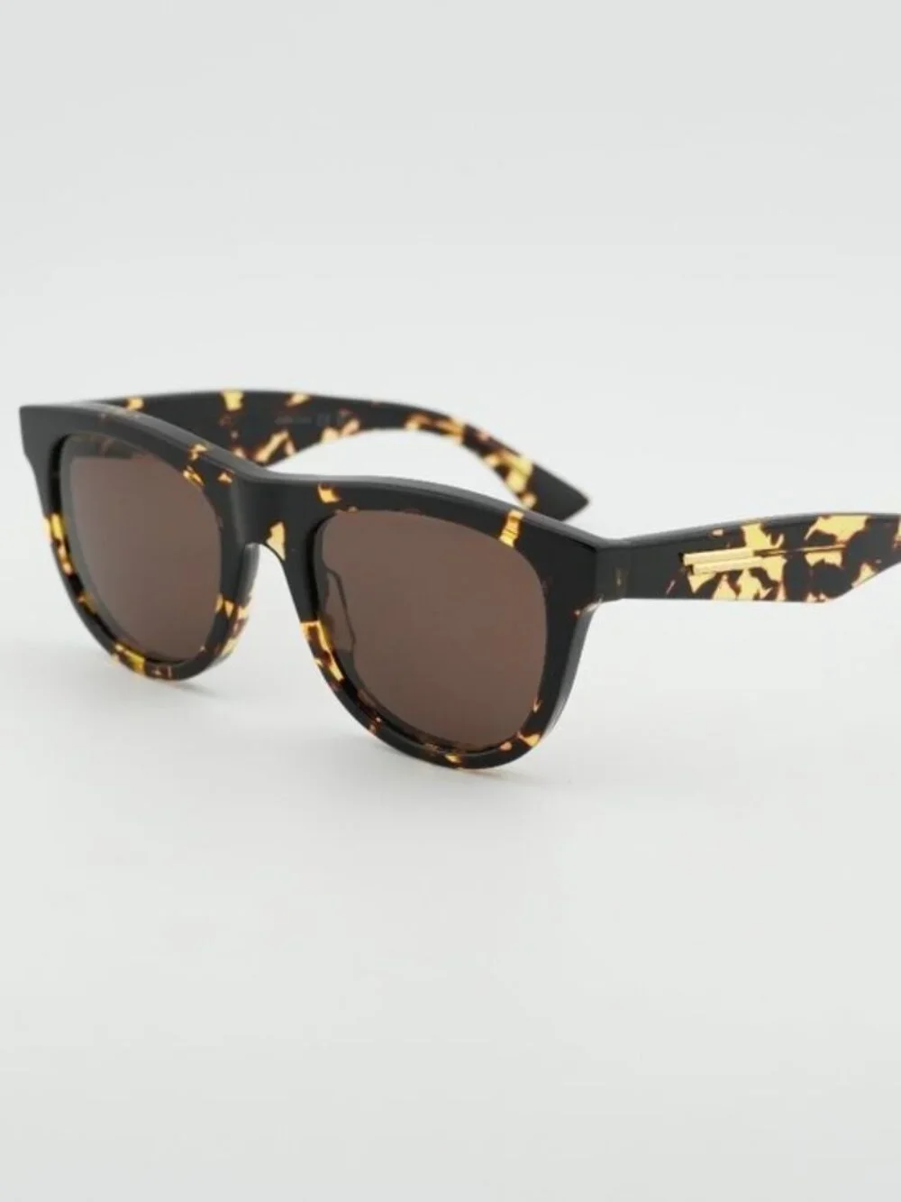 Bottega Veneta BV1001S 002 Sunglasses Havana Square Frame, Brown Lenses